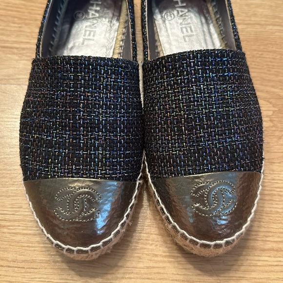 Chanel Metallic Tweed Espadrilles 37 - Picture 3 of 7